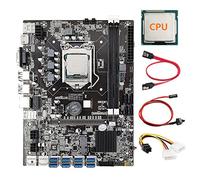 AMIUHOUN B75 8 GPU Mining Scheda Madre+CPU+ di Alimentazione+ Interruttore+ SATA 8 USB3.0 (PCIE) LGA1155 DDR3 RAM SATA3.0 ETH