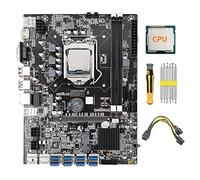 AMIUHOUN B75 8 GPU Mining Scheda Madre+CPU+ di Alimentazione+Kit Cacciavite 8X Slot USB 3.0 LGA1155 DDR3 RAM SATA3.0 per BTC ETH