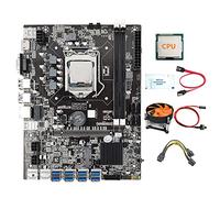 AMIUHOUN B75 8 GPU Mining Scheda Madre+CPU+Ventola+Grasso Termico+ di Alimentazione+ Switch 8X USB 3.0 a PCIE LGA1155 DDR3 RAM SATA3.0
