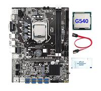 AMIUHOUN B75 8 Scheda BTC Mining Scheda Madre+G540 CPU+Grasso Termico+ SATA 8XUSB3.0 (PCIE 1X) Slot GPU LGA1155 DDR3 RAM MSATA