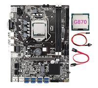 AMIUHOUN B75 8 Scheda BTC Mining Scheda Madre+G870 CPU+ SATA+ Switch 8XUSB3.0 a PClE 1X Slot LGA1155 DDR3 MSATA ETH