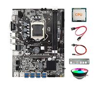 AMIUHOUN B75 8USB ETH Mining Scheda Madre 8XUSB+CPU+Baffle+ SATA+ Interruttore+RGB Fan LGA1155 B75 USB BTC Scheda Madre