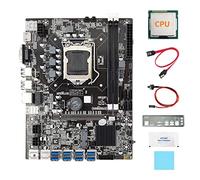 AMIUHOUN B75 8USB ETH Mining Scheda Madre+CPU+Baffle+ SATA+ Interruttore+Pad Termico+Grasso Termico Scheda Madre BTC
