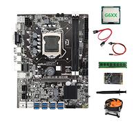 AMIUHOUN B75 BTC Mining Scheda Madre 8XUSB3.0+G6XX CPU+DDR3 4GB RAM+SSD 128G+Fan+ SATA+ Interruttore+Grasso Termico