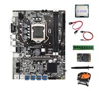 AMIUHOUN B75 BTC Mining Scheda Madre 8XUSB3.0+I3 21XX CPU+DDR3 4GB RAM+SSD 128G+Fan+ SATA+ Interruttore+Grasso Termico