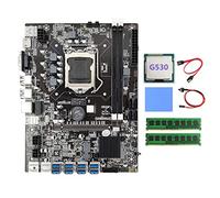 AMIUHOUN B75 BTC Scheda Madre 8XUSB+G530 CPU+2XDDR3 8G 1600Mhz RAM+ SATA+ Interruttore+Pad Termico B75 Scheda madre USB