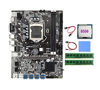 AMIUHOUN B75 BTC Scheda Madre 8XUSB+G550 CPU+2XDDR3 8G 1600Mhz RAM+ SATA+ Interruttore+Pad Termico B75 Scheda madre USB