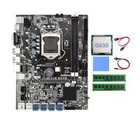 AMIUHOUN B75 BTC Scheda Madre 8XUSB+G630 CPU+2XDDR3 4G 1600Mhz RAM+ SATA+ Interruttore+Pad Termico B75 Scheda madre USB