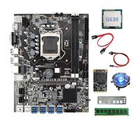 AMIUHOUN B75 ETH Mining Scheda Madre 8XUSB+G630 CPU+DDR3 4GB RAM+128G SSD+Fan+ SATA+Baffle B75 Scheda Madre