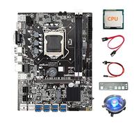 AMIUHOUN B75 ETH Mining Scheda Madre 8XUSB3.0+CPU+Baffle+ SATA+ Interruttore+Fan LGA1155 B75 USB BTC Scheda Madre