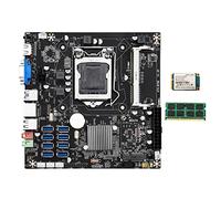 AMIUHOUN B75E 8 schede BTC Mining scheda madre+4G DDR3 RAM+128G SSD 8X USB3.0 B75 Chip LGA1155 DDR3 RAM MSATA ETH