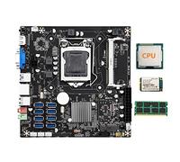 AMIUHOUN B75E 8 schede BTC Mining scheda madre+CPU casuale+4G DDR3 RAM+SSD 128G 8X USB3.0 B75 Chip LGA1155 DDR3 RAM MSATA ETH
