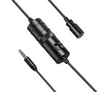 AMIUHOUN Condensatore professionale da 3,5 mm Lavalier microfono lap microfono da 6 m per PC Android DSLR fotocamera registrazione