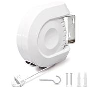 AMIUHOUN Filo stendibiancheria retrattile per interni ed esterni, doppio filo stendibiancheria, 152 cm, in plastica, 1 set