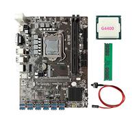 AMIUHOUN La scheda madre B250C 12P è adatta per LGA1151 12 USB3.0 PCIE GPU Slot+G4400 CPU+DDR4 4G 2666MHZ Memoria+ Switch