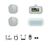 AMIUHOUN Microfono lavalier wireless 2.4G Riduzione del rumore Telefono cellulare Microfono di registrazione live bidirezionale durevole Facile da installare Facile da usare, A