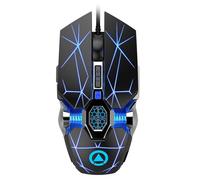 AMIUHOUN Mouse da gioco cablato professionale 6 pulsanti 3200DPI LED mouse ottico per PC portatile -A