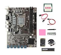 AMIUHOUN Scheda madre B250C 12USB ETH+CPU G3930+SSD 128G+DDR4 8GB RAM+Fan+ SATA+ Switch+Grasso Termico+Deflettore