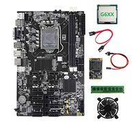 AMIUHOUN Scheda madre B75 12 PCIE ETH Mining + CPU G6XX + DDR3 4 GB 1600 MHz RAM + SSD 128 G + ventola + SATA + switch scheda madre