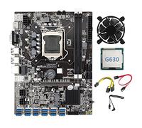 AMIUHOUN Scheda madre B75 BTC Mining 12 PCIE a USB con CPU G630+6Pin a doppio 8Pin + ventola di raffreddamento DDR3 LGA1155 B75 ETH