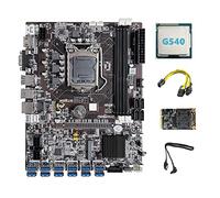 AMIUHOUN Scheda madre B75 ETH Mining 12 PCIE a USB LGA1155 Supporta DDR3 con CPU G540+6Pin a doppio 8Pin + SSD MSATA 128G