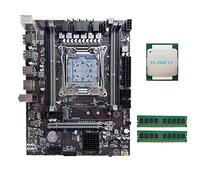 AMIUHOUN Scheda madre X99 LGA2011-3 Supporto scheda madre del computer Dual Channel DDR4 RAM con CPU E5 2666 V3+2XDDR4 4GB 2133Mhz RAM