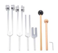 AMIUHOUN Set di 4 forchette da accordatura (128 Hz, 136,1 Hz, 528 Hz, 4096 Hz), per la guarigione dei chakra, terapia del suono, antistress, durevole, facile da usare,