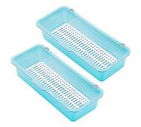 AMIUHOUN Vassoio per con Coperchio, Contenitore per Utensili con Coperchio, Vassoio per in plastica, Organizer per cassetti per