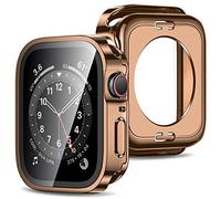 Amizee 2 in 1 Cover [2 Pezzi] Compatibile con Apple Watch SE 3/2/1 Series 6/5/4 40mm con Vetro Temperato, PC Rigido Copertura Completa Custodia Protettiva per Apple Watch - Oro Rosa
