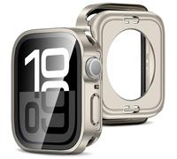 Amizee 2 in 1 Cover [2 Pezzi] Compatibile con Apple Watch Series 10 42mm con Vetro Temperato, PC Rigido Copertura Completa Custodia Protettiva per Apple Watch - Starlight