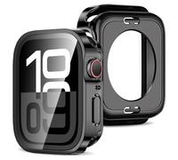 Amizee 2 in 1 Cover [2 Pezzi] Compatibile con Apple Watch Series 11/10 42mm con Vetro Temperato, PC Rigido Copertura Completa Custodia Protettiva per Apple Watch - Nero