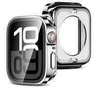 Amizee 2 in 1 Cover [2 Pezzi] Compatibile con Apple Watch Series 11/10 42mm con Vetro Temperato, PC Rigido Copertura Completa Custodia Protettiva per Apple Watch - Argento