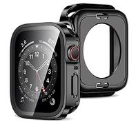 Amizee 2 in 1 Cover [2 Pezzi] Compatibile con Apple Watch Series 9/8/7 41mm con Vetro Temperato, PC Rigido Copertura Completa Custodia Protettiva per Apple Watch - Nero