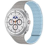 Amizee Cinturino Compatibile con Galaxy Watch 8 40mm 44mm/Watch 8 Classic 46mm per Uomo Donna, Magnetic Cinturino di Ricambio in Silicone Morbido per Galaxy Watch 8, Cachi/Blu-C