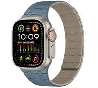 Amizee Compatibile con Cinturino Apple Watch 49/46/45/44/42/41/40/38mm, Cinturino Silicone Magnetiche per iWatch Ultra 3/2/1 Series 11 10 9 8 7 6 5 4 SE3/2/1 (42/44/45/46/49, Blu/Albicocca)