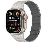 Amizee Compatibile con Cinturino Apple Watch 49/46/45/44/42/41/40/38mm, Cinturino Silicone Magnetiche per iWatch Ultra 3/2/1 Series 11 10 9 8 7 6 5 4 SE3/2/1 (42/44/45/46/49, Beige/Grigio)