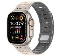 Amizee Compatibile con Cinturino Apple Watch 49/46/45/44/42/41/40/38mm, Cinturino Silicone Traspirante per iWatch Ultra 3/2/1 Series 11 10 9 8 7 6 5 4 SE3/2/1 (42/44/45/46/49, Beige/Grigio)