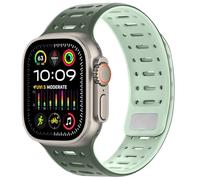 Amizee Compatibile con Cinturino Apple Watch 49/46/45/44/42/41/40/38mm, Cinturino Silicone Traspirante per iWatch Ultra 3/2/1 Series 11 10 9 8 7 6 5 4 SE3/2/1 (42/44/45/46/49, Verde-Scuro/Chiaro)
