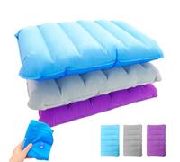 AMJKEJI 3 Pezzi Cuscino Gonfiabile da Campeggio, Cuscini Gonfiabili da Mare Ultraleggero, Cuscino da Viaggio Gonfiabili per Adulti Bambini Campeggio, Viaggio, Spiaggia, Ufficio 47x30 cm