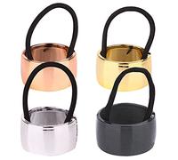 AMJKEJI 4 Pezzi Strass Coda di Cavallo in Metallo, Supporto Coda di Cavallo, Nastri per Capelli Punk Gotico Elastico per Capelli Corda Adatta alle Donne Ragazze Natale, Compleanno, Capodanno