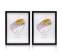 AMJKEJI Cornice A4, 2 Pezzo Cornici Foto A4 Nero, 21 x 29,7 cm, Cornici Legno con Supporto Orientamento, Decoration Parete o Tavolo, per Soggiorno, Camera da Letto, Galleria, Uffici