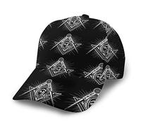 Amkong Cappello da baseball da campeggio unisex con bandiera rasta leone regolabile lavabile cappello unisex cappello da camionista cappello papà per sport all'aria aperta, Loghi Massoneria Massoneria