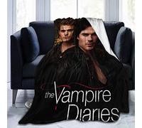 Amkong Coperta in morbido pile con stampa dei fratelli vampiri di Damon Salvatore, calda, leggera, per divano, letto, divano, per tutte le stagioni, decorazione per la casa, 127 x 101,6 cm