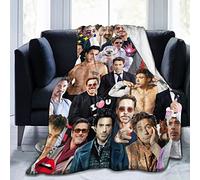 Amkong Coperta Robert Downey jr morbida e confortevole in pile di lana coperta per divano, ufficio, auto, campeggio, yoga, viaggi, decorazione per la casa, accogliente coperta da spiaggia in peluche