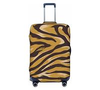 Amkong Copertura per valigie altamente elastica in spandex, adatta per stampe a strisce tigre da 45,7 a 53,3 cm, bianco, L