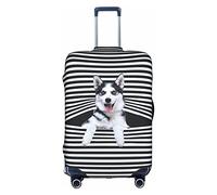 Amkong Siberian Husky Trolley Valigia Copertura Elastica Copertura Delle Signore Ragazze Copertura Dei Bagagli Piccola, bianco, S
