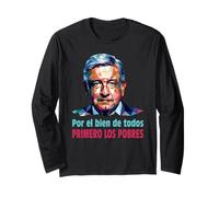 AMLO Presidente Amlito Primero Los Pobres 4t Amlover Messico Maglia a Manica