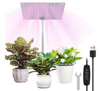 Amlope Lampada LED Spettro Completo per Piante da Interno Lampada da Coltivazione 178 LEDs Altezza Regolabile 28-150 cm Timer 3/9/12 Ore per Piante da Interno, Piantine, Piante Grasse 20x20cm