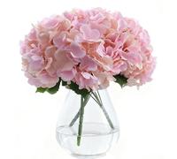 AMLUCKS 3 ortensie artificiali in seta, 15 teste, si sentono reali, ortensie artificiali con steli di fiori fai da te per bouquet di nozze, feste, decorazioni per la casa (3, rosa)