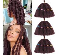 AMLUCKS Capelli Afro Kinky 10 Pollici 3 Confezioni, Trecce Marley Twist, Capelli Intrecciati Sintetici Pre-Separato, Trecce Elastiche per Cuban Twist, Capelli Finti Locs, Trecce a Uncinetto, Extension